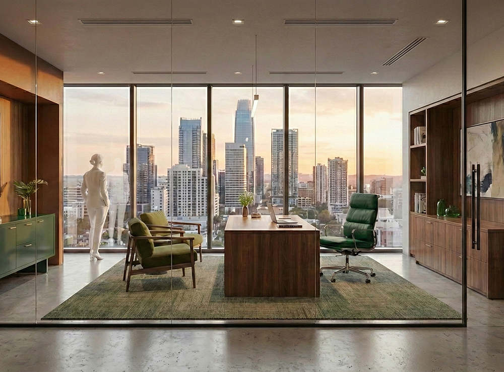 Sala con vista a la ciudad